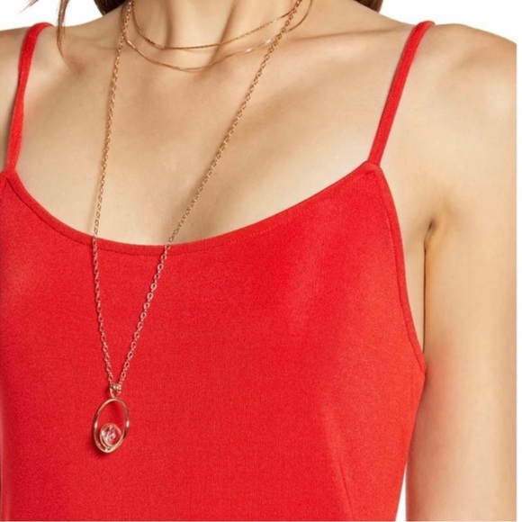 NEW SOMETHING NAVY RED SLIP MIDI DRESS - Picture 3 of 9